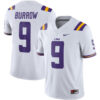 Joe Burrow LSU Tigers Football White Away Jersey - All Stitched