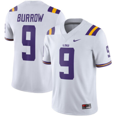 Joe Burrow LSU Tigers Football White Away Jersey - All Stitched