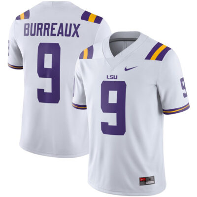 Alternative view of Joe Burreaux LSU Tigers College Football White Game Jersey - All Stitched