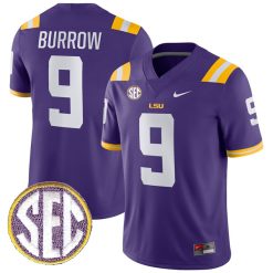 Joe Burrow LSU Tigers College Football Purple Game Jersey - All Stitched