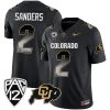Shedeur Sanders Colorado Buffaloes College Football "Arch Smoke" Black Jersey - All Stitched