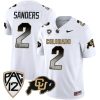 Shedeur Sanders Colorado Buffaloes College Football "Arch Smoke" White Jersey - All Stitched