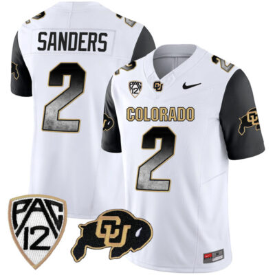 Shedeur Sanders Colorado Buffaloes College Football "Arch Smoke" Black Sleeve Jersey - All Stitched