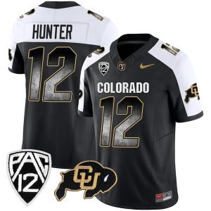 Travis Hunter Colorado Buffaloes College Football "Arch Smoke" Alternate Black Jersey - All Stitched