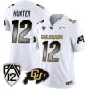 Travis Hunter Colorado Buffaloes College Football "Arch Smoke" White Jersey - All Stitched