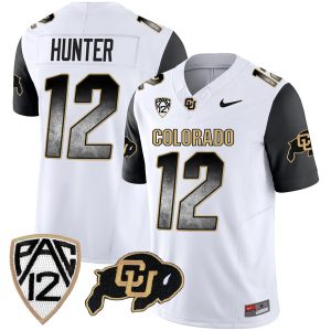 Travis Hunter Colorado Buffaloes College Football "Arch Smoke" Black Sleeve Jersey - All Stitched