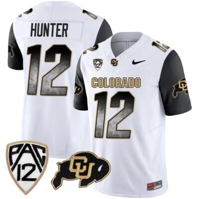 Travis Hunter Colorado Buffaloes College Football "Arch Smoke" Black Sleeve Jersey - All Stitched