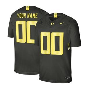 Custom Oregon Ducks Football Black Alternate Jersey - All Stitched