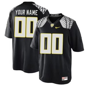 Custom Oregon Ducks Football Black Mighty Oregon Jersey - All Stitched