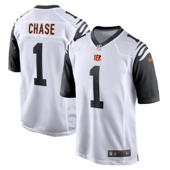 Ja’Marr Chase #1 Cincinnati Bengals Color Rush Game Jersey - All Stitched