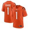 Ja’Marr Chase #1 Cincinnati Bengals Orange Game Jersey - All Stitched