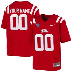 Custom Ole Miss Rebels College Football Game Red Jersey - All Stitched