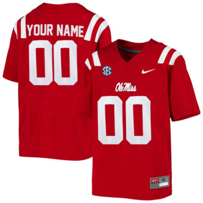 Custom Ole Miss Rebels College Football Game Red Jersey - All Stitched