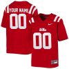 Custom Ole Miss Rebels Football Red Alternate Jersey - All Stitched