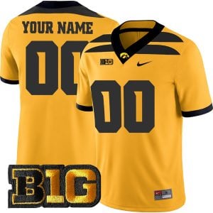 Custom Iowa Hawkeyes College Football Gold Game Jersey - All Stitched