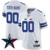 Dallas Cowboys Mexico Edition Custom White Jersey - All Stitched