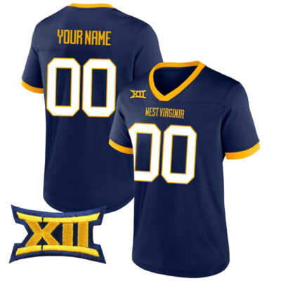 West Virginia Mountaineers College Football "The Cut" Custom Jersey - All Stitched