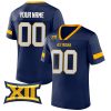 Custom West Virginia Mountaineers Football Kickoff Winner Stitched Jersey Navy