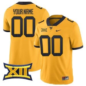 West Virginia Mountaineers College Football Gold Custom Jersey - All Stitched