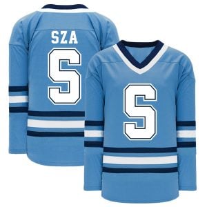 SZA "S" SOS Merch Hockey Blue Jersey - All Stitched