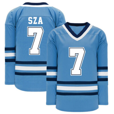 SZA "7" SOS Merch Hockey Blue Jersey - All Stitched
