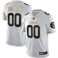 Pittsburgh Steelers Gold Series White Gold Custom Jersey - All Stitched
