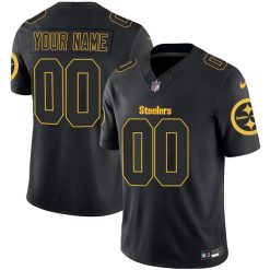 Pittsburgh Steelers Black Vapor Limited Custom Jersey - All Stitched