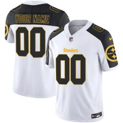 Pittsburgh Steelers White Reverse Vapor Limited Custom Jersey - All Stitched