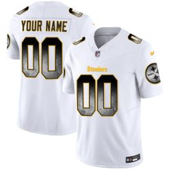 Custom Pittsburgh Steelers Arch Smoke F.U.S.E White Jersey - All Stitched