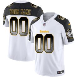 Custom Pittsburgh Steelers Arch Smoke F.U.S.E White Reverse Jersey - All Stitched