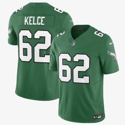 Alternative view of Jason Kelce Philadelphia Eagles Kelly Green Throwback F.U.S.E Limited Jersey - All Stitched