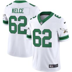 Alternative view of Jason Kelce Philadelphia Eagles Alternate Throwback Series White Jersey - All Stitched
