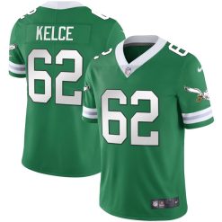Alternative view of Jason Kelce Philadelphia Eagles Alternate Throwback Series Kelly Green Jersey - All Stitched