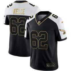 Alternative view of Jason Kelce Philadelphia Eagles Throwback Gold Series Alternate Black Gold Jersey - All Stitched