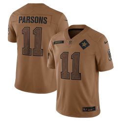 Micah Parsons Dallas Cowboys Brown 2023 Salute To Service Jersey - All Stitched