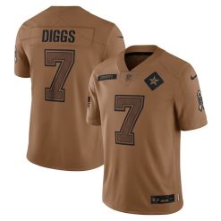 Trevon Diggs Dallas Cowboys Brown 2023 Salute To Service Jersey - All Stitched
