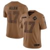 Josh Allen Buffalo Bills Brown 2023 Salute To Service Limited Jersey - All Stitched