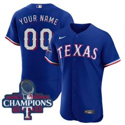 Texas Rangers 2023 World Series All Stitched Custom Jersey - Royal