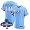 Texas Rangers 2023 World Series Light Blue Custom Jersey - All Stitched