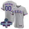 Texas Rangers 2023 World Series Grey Custom Jersey - All Stitched