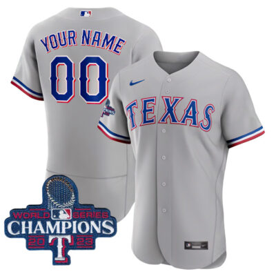 Texas Rangers 2023 World Series Grey Custom Jersey - All Stitched