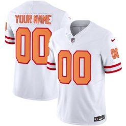 Custom Tampa Bay Buccaneers White Throwback Vapor F.U.S.E Jersey - All Stitched