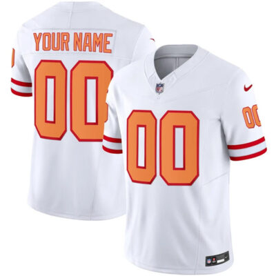 Custom Tampa Bay Buccaneers White Throwback Vapor F.U.S.E Jersey - All Stitched