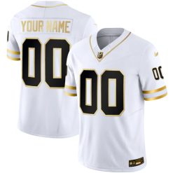 Custom Tampa Bay Buccaneers White Gold Vapor F.U.S.E Limited Jersey - All Stitched