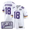 Justin Jefferson Minnesota Vikings White Game Jersey - All Stitched