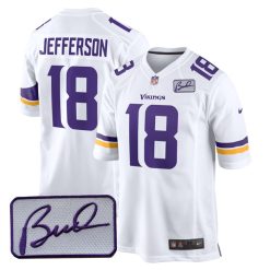 Justin Jefferson Minnesota Vikings White Game Jersey - All Stitched