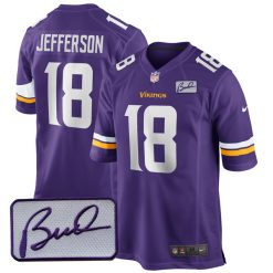 Justin Jefferson Minnesota Vikings Purple Game Jersey - All Stitched