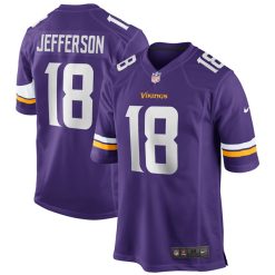 Alternative view of Justin Jefferson Minnesota Vikings Purple Game Jersey - All Stitched