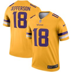 Alternative view of Justin Jefferson Minnesota Vikings Gold Inverted Legend Jersey - All Stitched