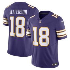 Alternative view of Justin Jefferson Minnesota Vikings Purple Vapor F.U.S.E Limited Jersey - All Stitched